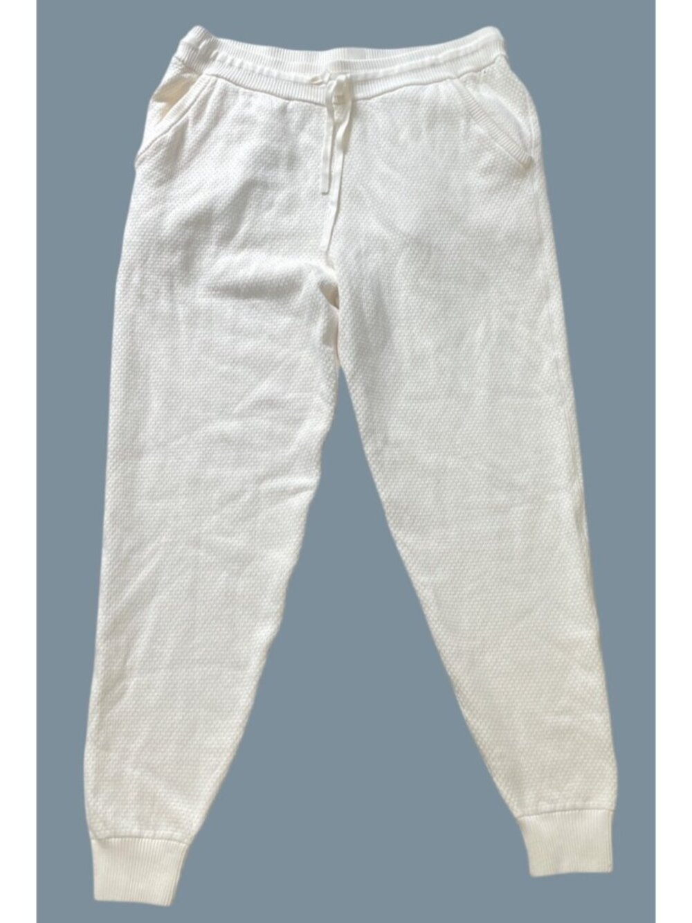 Tommy John Womens Cream Jogger Pants Waffle Textured‎ L Loungewear Athleisure